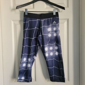 Adidas Navy and White Graphic Leggings
